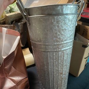 2 large galvanized bucket containers
